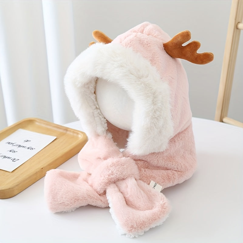 Baby Girl Deer Plush Rabbit Ear Warm Hat - Children's Warm Cap 2024