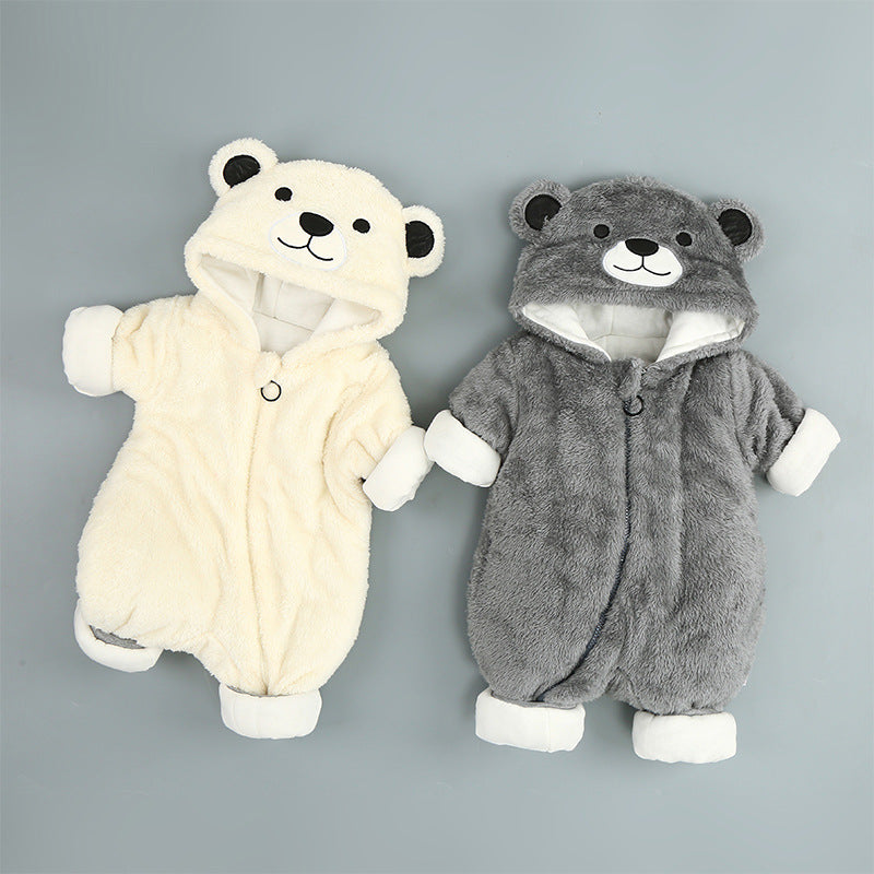 Arctic Velvet Bear Baby Onesies | Winter Cotton Clothes