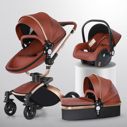 High Landscape Baby Stroller | 360-Degree Rotation 3-in-1 Foldable Design