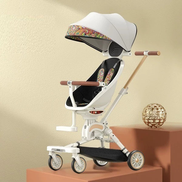 Lightweight Two-Way High-View Stroller | Reclining, Shock-Absorbing, Foldable Design