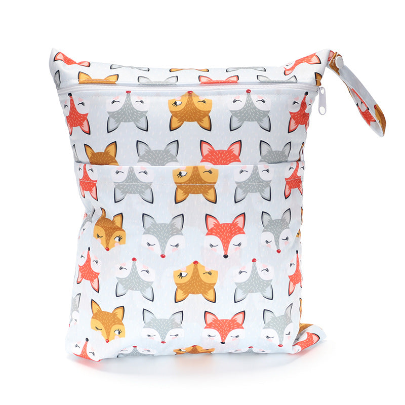 Digital Printing Double Pocket Diaper Bag with cats