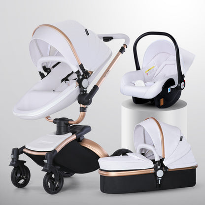 High Landscape Baby Stroller | 360-Degree Rotation 3-in-1 Foldable Design