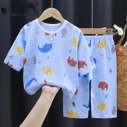 Baby Summer Cotton Silk Clothes - Cartoon Style