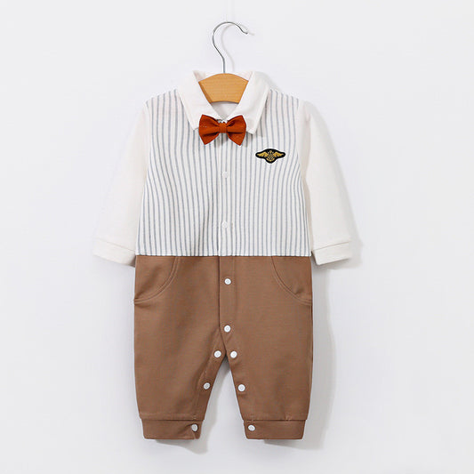 Baby Long Sleeves Bow Tie Jumpsuit - Children Clothing Fashion 2024