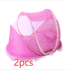 Portable Foldable Baby Bed Net Set with Mattress & Pillow