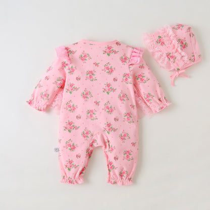 Removable Cap Baby Girl Onesies - Cotton