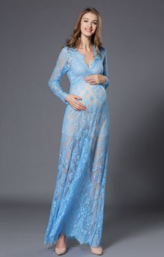 women wear Elegant Lace Maternity Photography Dress