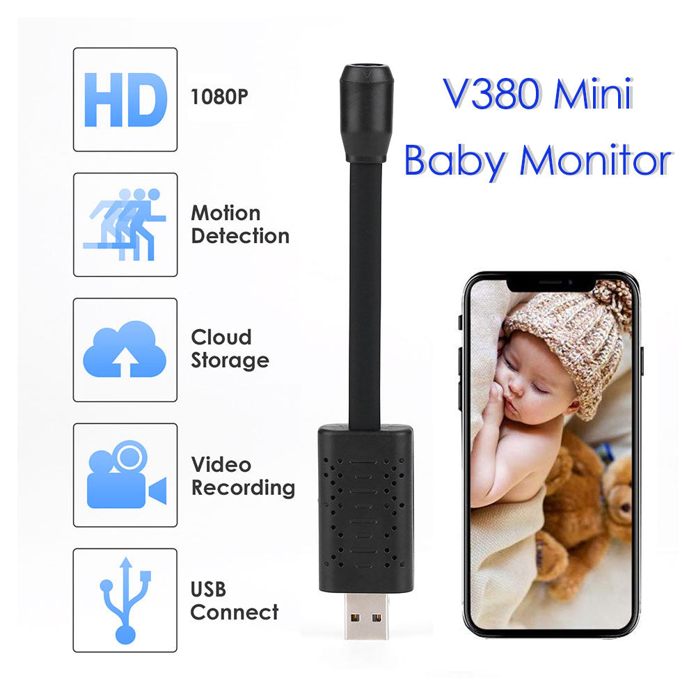 Smart V380 Mini IP Baby Monitor Camera - 1080P WiFi Security