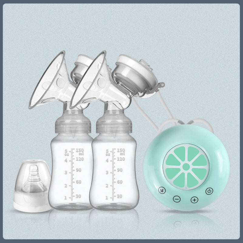 two opened box USB Plug-In Bilateral two Breast Pump 