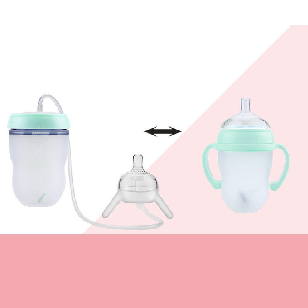 Milk-like Weaning Separated Long Straw Baby Bottle - 250ml