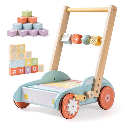 Wooden Baby Walker Push With ABC 123 Toys - Baby Learning Toys Online