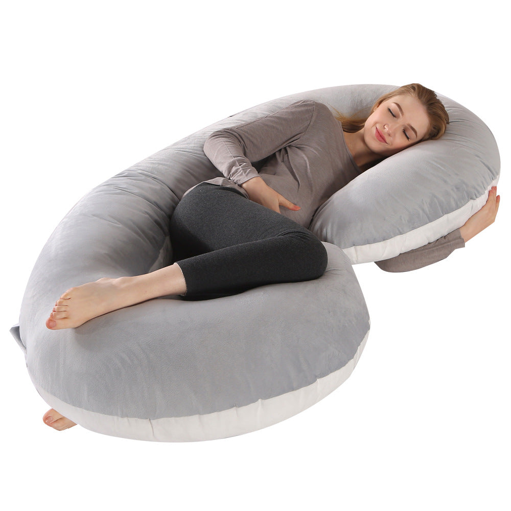 Crystal Velvet C-Shaped Maternity Sleeping Pillow