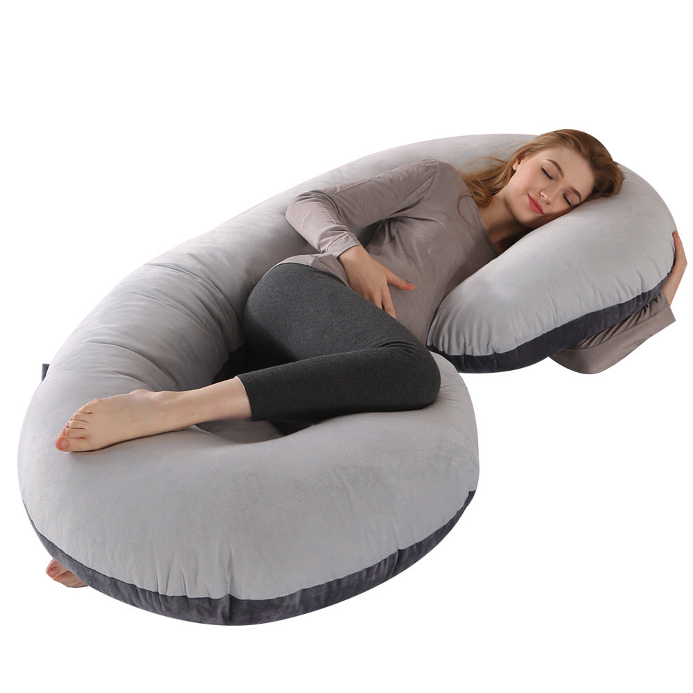 Crystal Velvet C-Shaped Maternity Sleeping Pillow