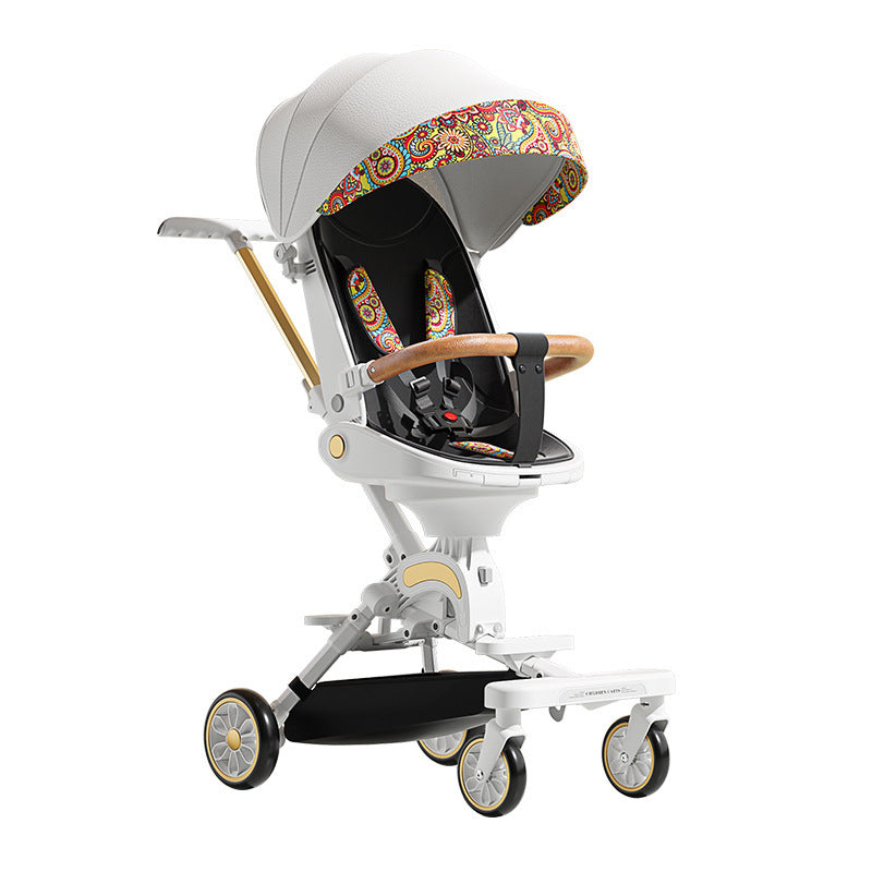 Lightweight Two-Way High-View Stroller | Reclining, Shock-Absorbing, Foldable Design