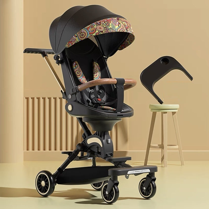 Lightweight Two-Way High-View Stroller | Reclining, Shock-Absorbing, Foldable Design