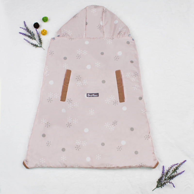 pink Winter Warmth Baby Waist Stool Cloak & Hat Set