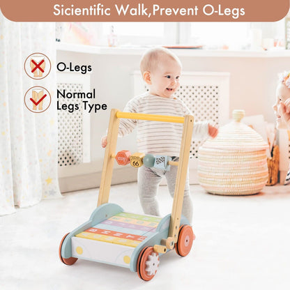 Wooden Baby Walker Push With ABC 123 Toys - Baby Learning Toys Online