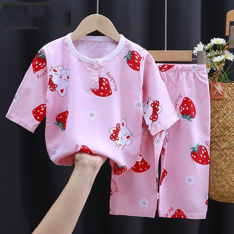 Baby Summer Cotton Silk Clothes - Cartoon Style