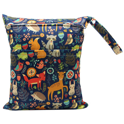 Digital Printing Double Pocket Diaper Bag with animals