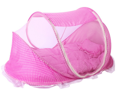 Portable Foldable Baby Bed Net Set with Mattress & Pillow