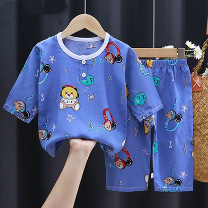 Baby Summer Cotton Silk Clothes - Cartoon Style