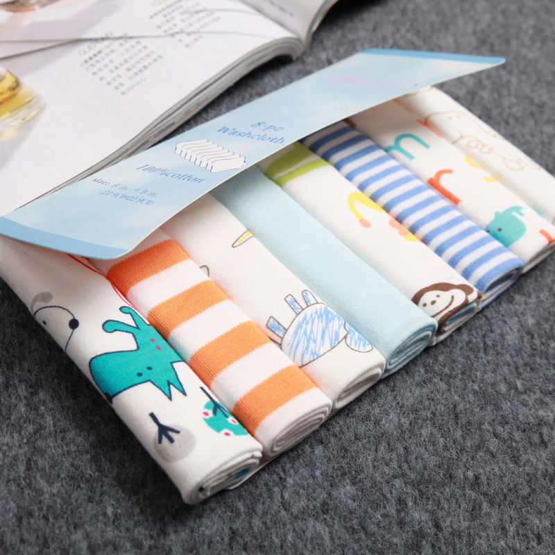 8-Pack Pure Cotton Gauze Newborn Saliva Towels 