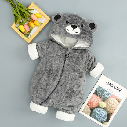 Arctic Velvet Bear Baby Onesies | Winter Cotton Clothes